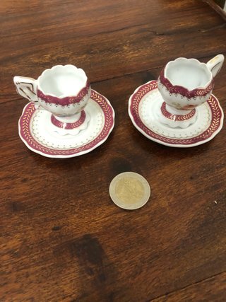Set 2 Tazzine Porcellana con Piattino