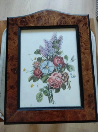 Colgador de llaves madera con cuadro floral