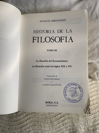 Historia filosofia I-III de Abbagnano