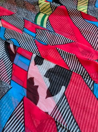 Kimono fluido estampado multicolor