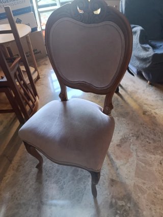 Sillas de comedor clásicas madera y tela
