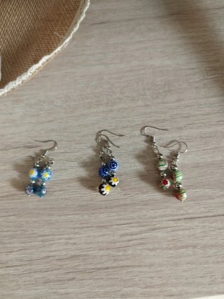 Pendientes de cristal multicolor