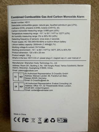 Detector Gas CO Enchufe