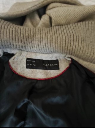 Abrigo Zara Gris Talla M