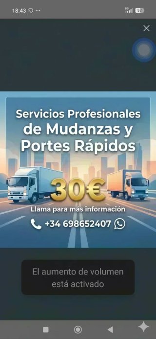 Mudanzas y portes económicos 30€