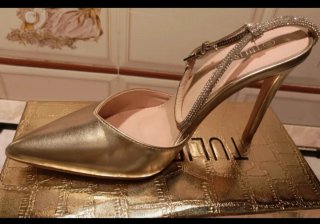 Scarpe donna Tulipano oro eleganti cerimonia