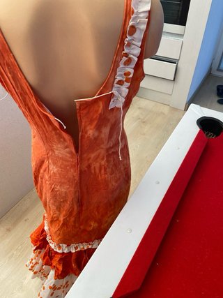 313 vestido  Flamenco Naranja y Blanco