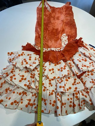 313 vestido  Flamenco Naranja y Blanco