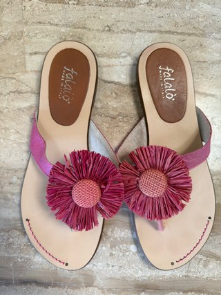 Sandalias Falalo Flores Rosas Hechas en Italia