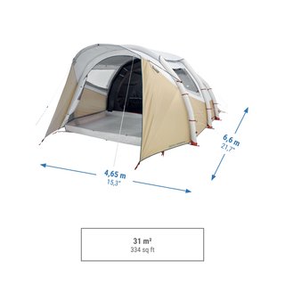 Tienda de campaña familiar 5 personas hinchable Quechua