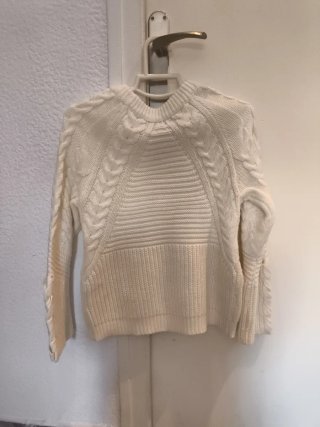 Jersey blanco trenzado Es más 36