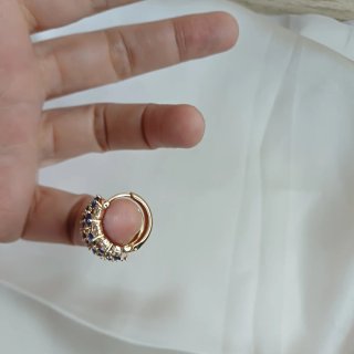 Pendientes Oro 18k Circonitas y Topacio Azul