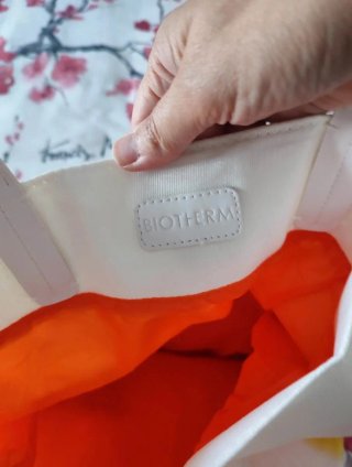 Bolsa de tela degradado naranja y blanco