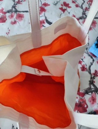 Bolsa de tela degradado naranja y blanco