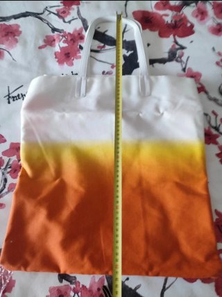 Bolsa de tela degradado naranja y blanco
