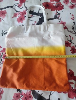 Bolsa de tela degradado naranja y blanco