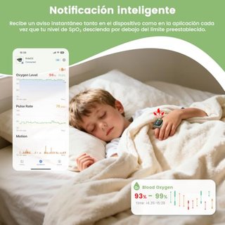 Pulsioxímetro infantil Bluetooth con app, niños