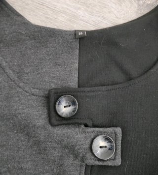 Vestido vintage patchwork gris y negro