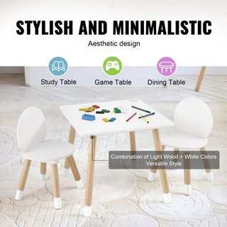 Conjunto de Mesa y 2 Sillas para Niños, Conjunto de Mesa y Silla para Niños, Mesa Multi-Actividad para Niños para Arte, Manualidades, Lectura, Aprendizaje