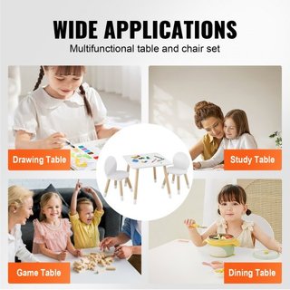 Conjunto de Mesa y 2 Sillas para Niños, Conjunto de Mesa y Silla para Niños, Mesa Multi-Actividad para Niños para Arte, Manualidades, Lectura, Aprendizaje