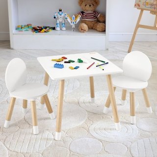 Conjunto de Mesa y 2 Sillas para Niños, Conjunto de Mesa y Silla para Niños, Mesa Multi-Actividad para Niños para Arte, Manualidades, Lectura, Aprendizaje