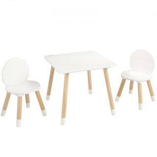 Conjunto de Mesa y 2 Sillas para Niños, Conjunto de Mesa y Silla para Niños, Mesa Multi-Actividad para Niños para Arte, Manualidades, Lectura, Aprendizaje