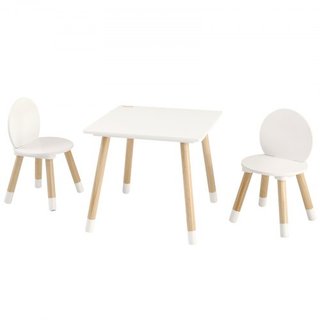 Conjunto de Mesa y 2 Sillas para Niños, Conjunto de Mesa y Silla para Niños, Mesa Multi-Actividad para Niños para Arte, Manualidades, Lectura, Aprendizaje