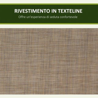 Dondolino da Giardino a 3 Posti con Tetto Regolabile e Tasche Marrone 196X128X172Cm