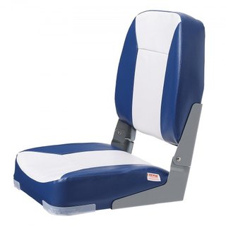 Asiento de Barco, Asiento de Barco de Respaldo Bajo de 18.9", Silla de Barco Plegable con Acolchado de Esponja Engrosada y Bisagra, Silla de Capitán de Barco Plegable para Barco de Pesca, Barco de...