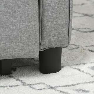 Sofá Cama Individual Con Respaldo Reclinable En 3 Niveles, 2 Ruedas Y Cojín, Sofá Cama Individual Plegable Para Sala De Estar En Tejido Efecto Lino Y Madera, 69X82X85Cm, Gris Claro