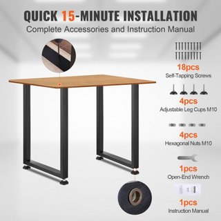 Patas de Muebles Ajustables de 711.2MM, Juego de 2 Patas de Mesa de Oficina de Acero Reforzado Cuadradas para Hacerlo Uno Mismo, Carga Máxima de 453.6KG Patas de Escritorio de Alta Resistencia, In...