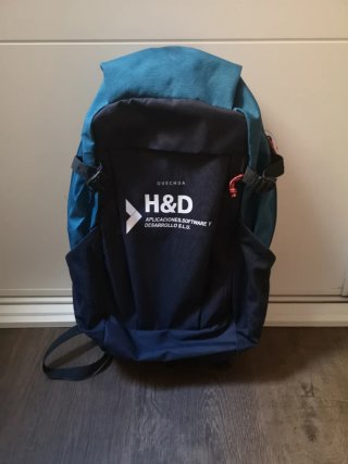 Mochila Quechua H&D Azul Marino y Turquesa