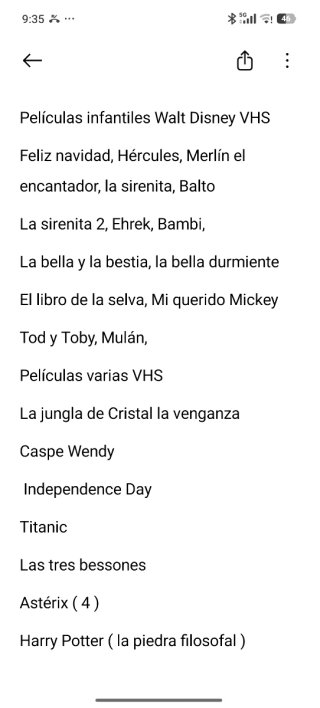 24 Películas VHS Disney y más (Español)