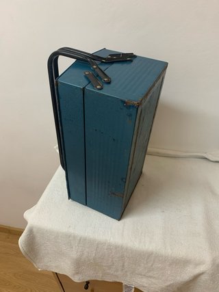 Caja de herramientas metálica azul Heco