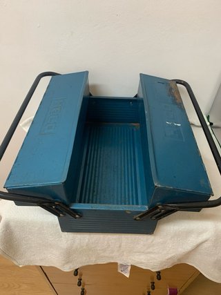 Caja de herramientas metálica azul Heco