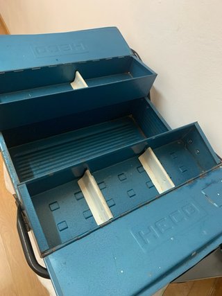Caja de herramientas metálica azul Heco