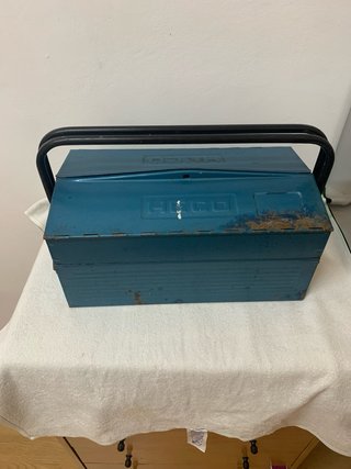 Caja de herramientas metálica azul Heco