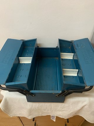 Caja de herramientas metálica azul Heco
