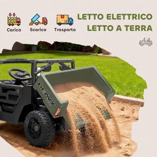 Coche Eléctrico para Niños UTV 12V Todo Terreno Auto para Niños Con Maletero, 2 Motores, Cinturón de 3 Puntos, Control Remoto, Suspensiones, USB, Música, Luces, 1.8-3.7 Km/H, 3-8 Años, Verde