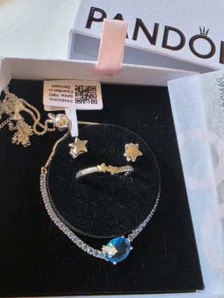 Conjunto Pandora Plata y Azul