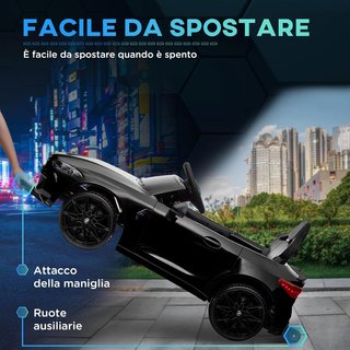 Coche Eléctrico para Niños 3-5 Años 12V con Licencia BMW M4, 3-5Km/H Coche Eléctrico para Niños Con 2 Motores, Suspensión, Control Remoto 2.4G, Claxon y Faros, en PP y Metal, Negro