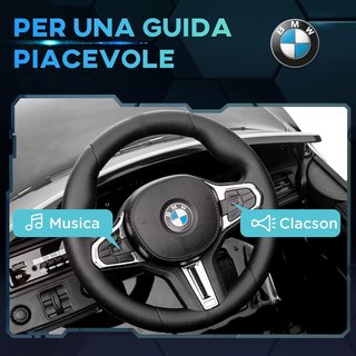 Coche Eléctrico para Niños 3-5 Años 12V con Licencia BMW M4, 3-5Km/H Coche Eléctrico para Niños Con 2 Motores, Suspensión, Control Remoto 2.4G, Claxon y Faros, en PP y Metal, Negro