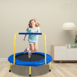 Trampolín de 91.4 cm para Niños, Trampolines de 91.4 cm para Interiores/Exteriores para Niños Pequeños, Trampolín Mini Plegable con Mango de Espuma, Regalo de Cumpleaños Recreativo para Niños de 3...