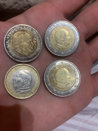 Colección 4 Monedas Monaco 2€ y 1€