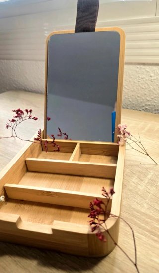 Organizador Joyero Bambú + Pendientes