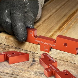 Barras de Configuración para Mesa de Router, 14 piezas, Juego de Bloques de Configuración de Aluminio de Precisión con Marcas de Tamaño Grabadas con Láser, Estuche de Almacenamiento, Medición de P...