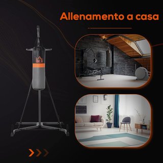 Estación Multiusos Regulable Con Saco De Boxeo De 20Kg Y Punching Ball Para Entrenamiento De Boxeo