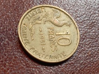 Moneta 10 franchi 1951