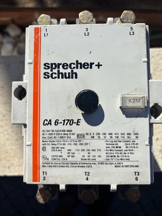 Contactor Industrial Sprecher+Schuh CA 6-170-E