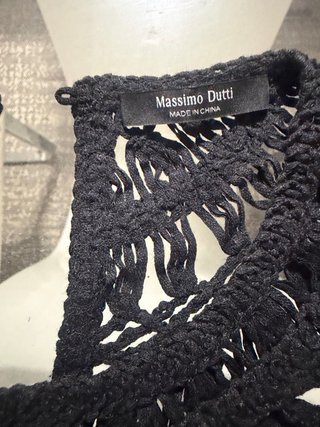 Top Massimo Dutti Negro Crochet